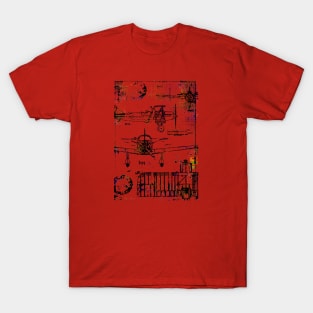 Aviation WW2 Airplane vintage Blueprint T-Shirt